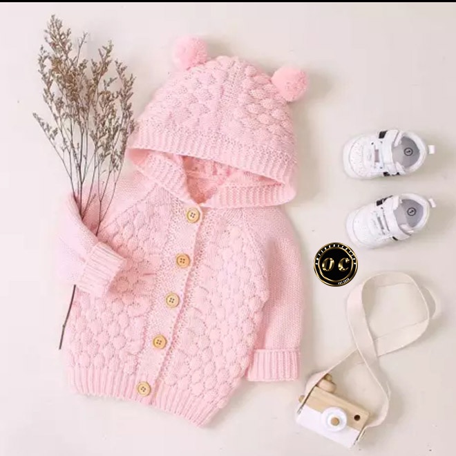 Hoodie rajut import anak bayi laki-laki dan perempuan usia 6-12 bulan bahan premium banyak pilihan warna #Baju rajut bayi #Baju bayi prempuan #Baju bayi laki laki  #Jumper bayi-6