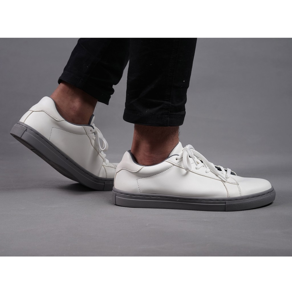 Rover White Grey | Sepatu Casual Sneakers Kasual Polos Ori Pria Cowok Lokal Footwear | FORIND x Volve