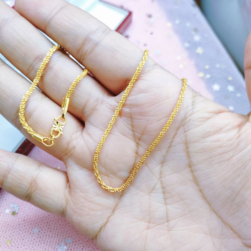 Kalung Dewasa Titanium Anti Karat Lapis Emas Jewelry4271945MM