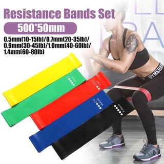 5 IN 1 SET Resistance Band Fitness Pilates Yoga gym - Karet elastis Rubber band - Elastic band isi 5