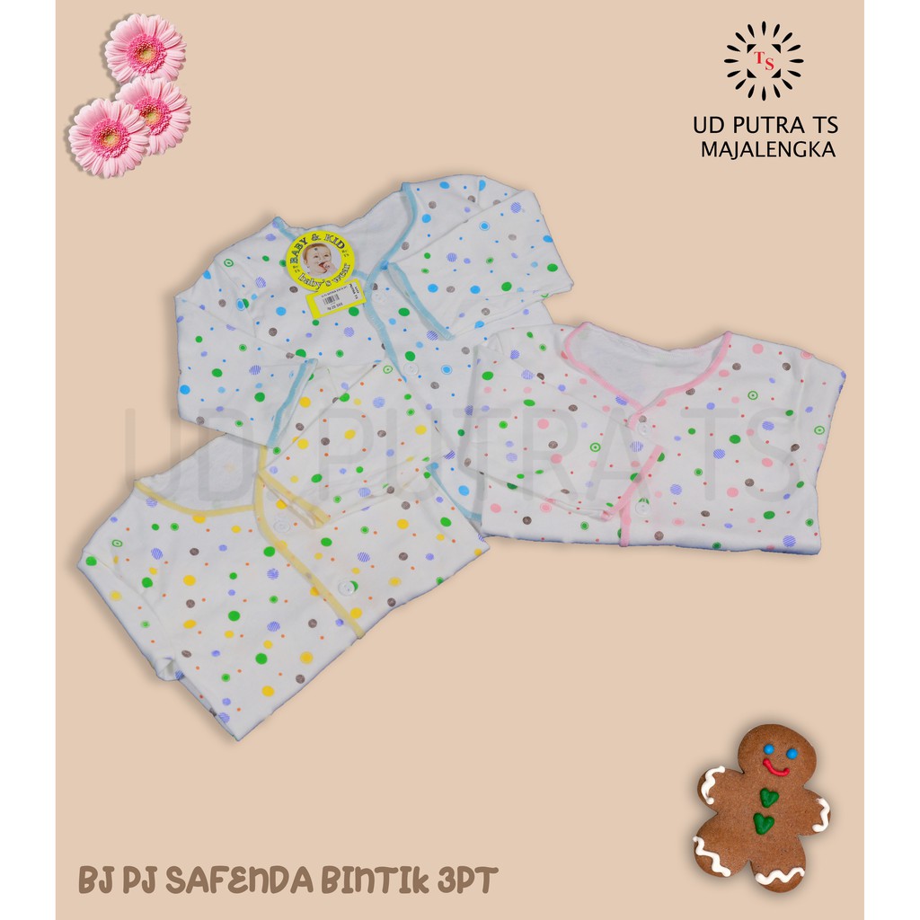 Baju Bayi Panjang Saffenda Polkadot SNI 3pcs - UD Putra TS-1