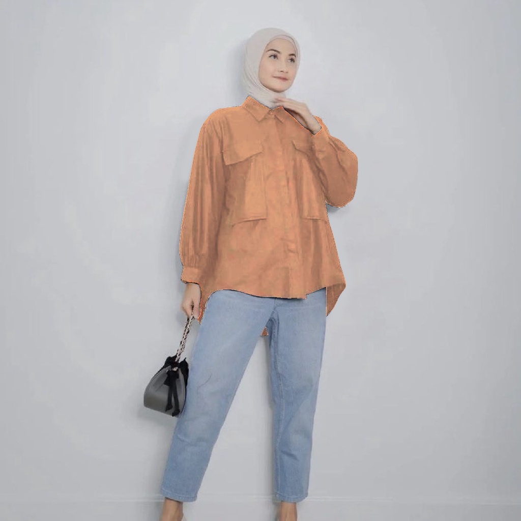 Blouse Pita Pocket Atasan Kancing