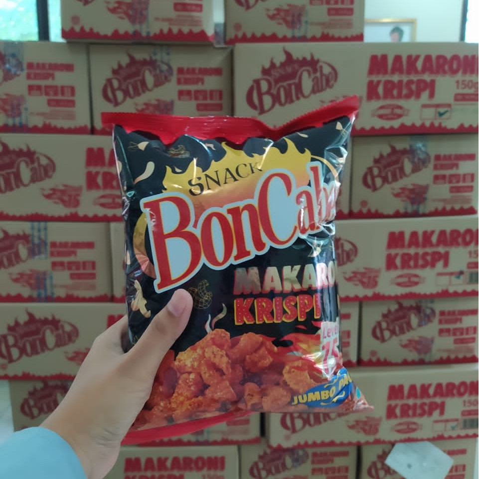 

Snack BonCabe lv 15 macaroni Jumbo pack 150gr extra pedes lv15 Krispi hot crispy