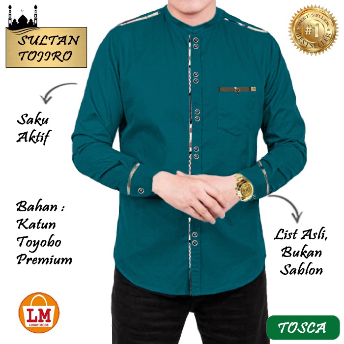 TERMURAH TERLARIS Baju Koko Pria Lengan Panjang Terbaru 2021 SULTAN TOJIRO LMS 23355 TERBARU-Tosca Toyobo