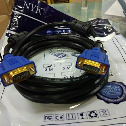 Kabel VGA 3M NYK GOLD Plate 3 Meter