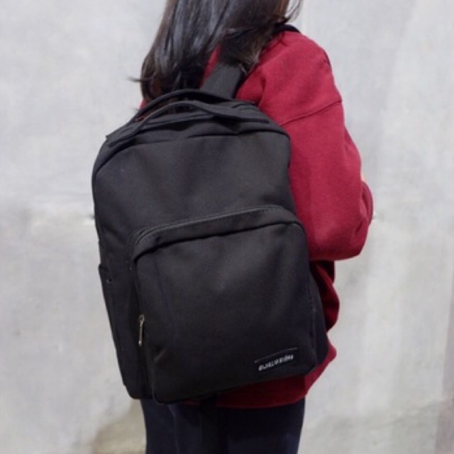 Tas Ransel Kanvas Polos Alpha Unisex Korean canvas backpack Import sekolah kuliah remaja perempuan ulzzang