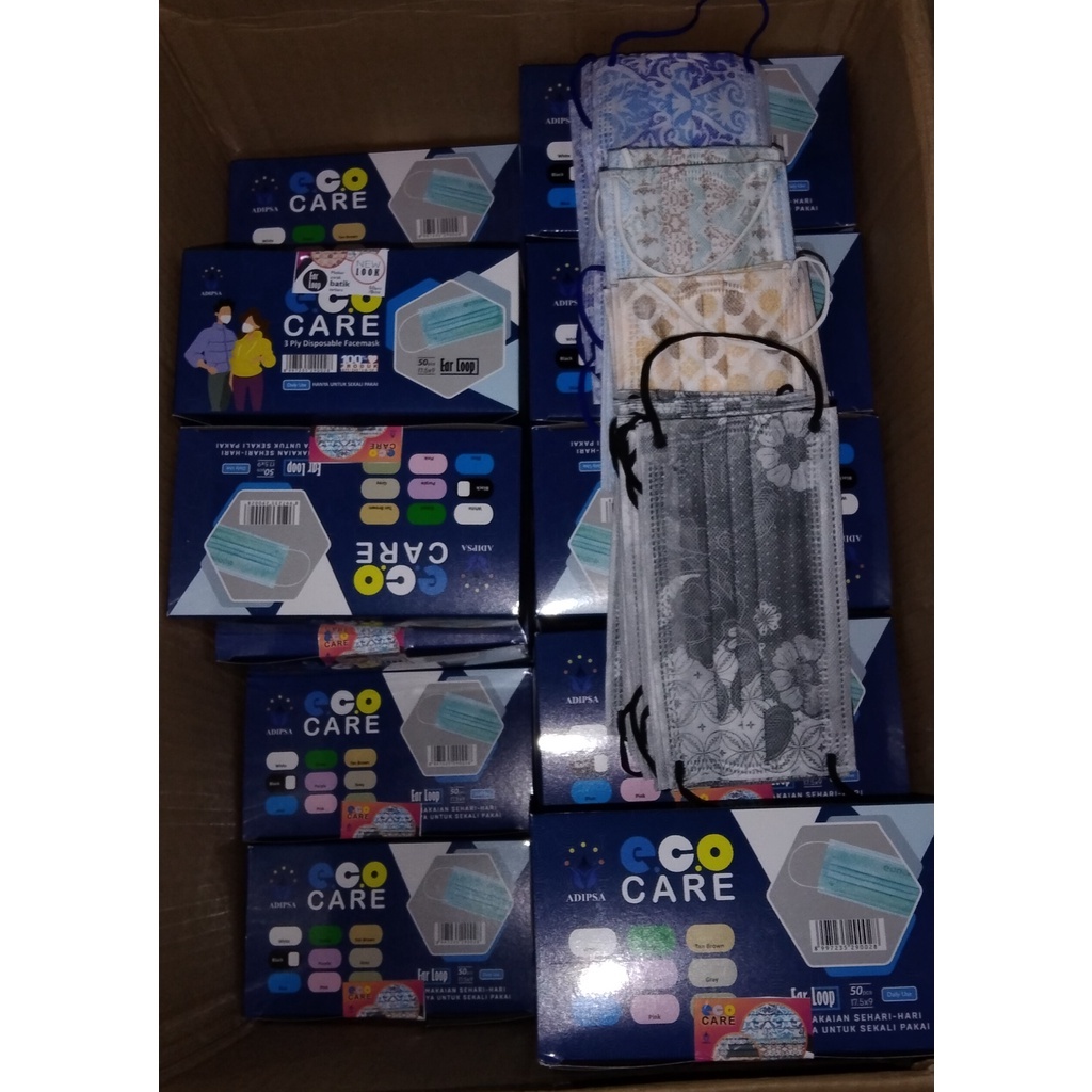 Masker EcoCare Motif Batik 3ply