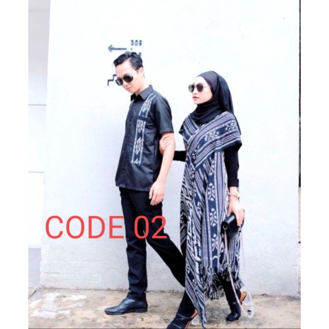 couple tenun ethnic - set - pakean couple - set kondangan -  pakean wanita - baju kondangan - couple