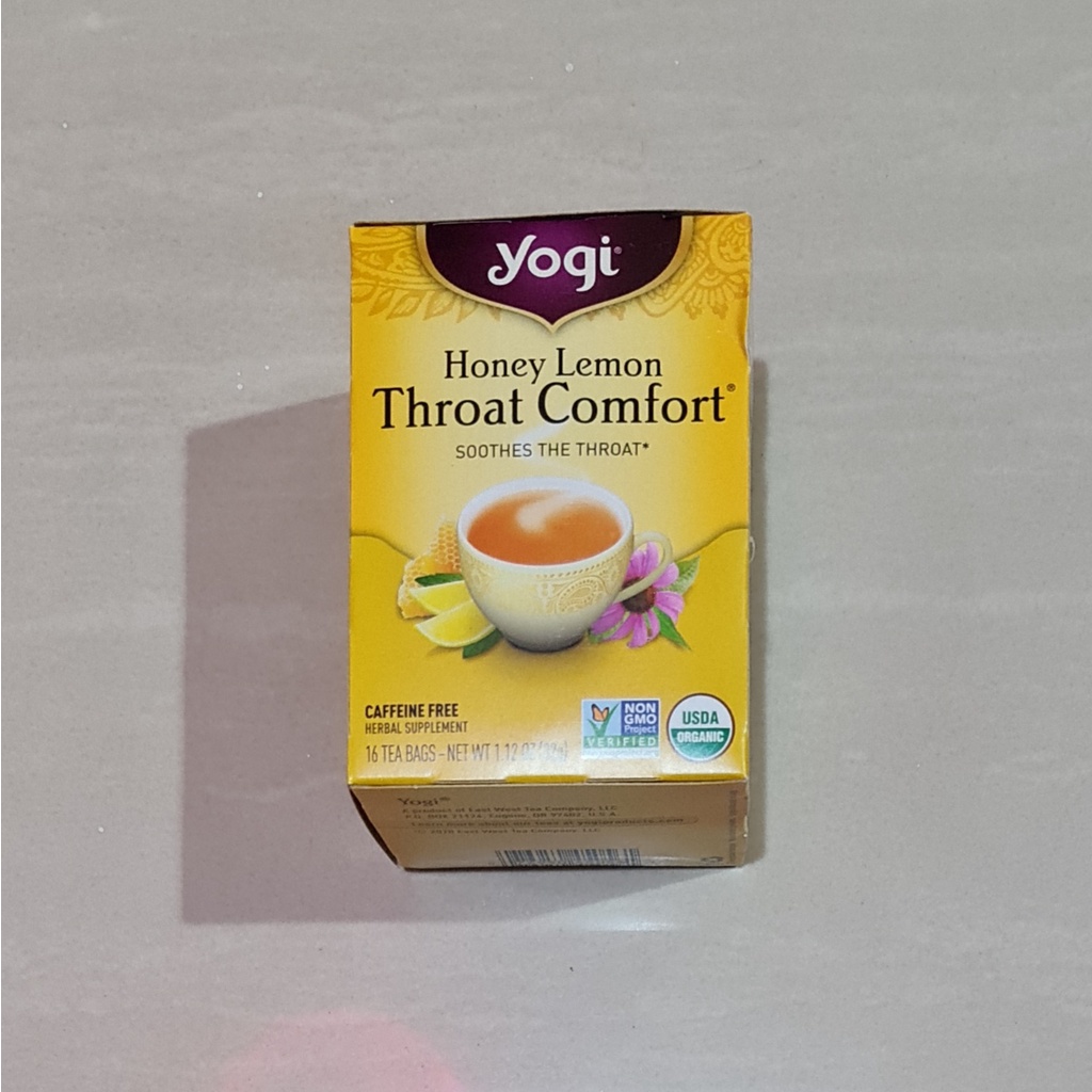 Yogi Tea Honey Lemon Throat Comfort Soothes the Throat 16 x 2 Gram