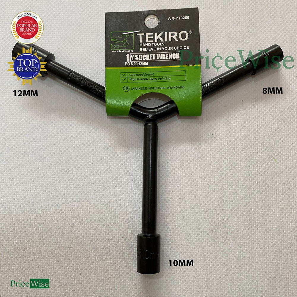 Kunci Sock Y 8-10-12 Mm / Y Type Wrench / Kunci Sok Tekiro