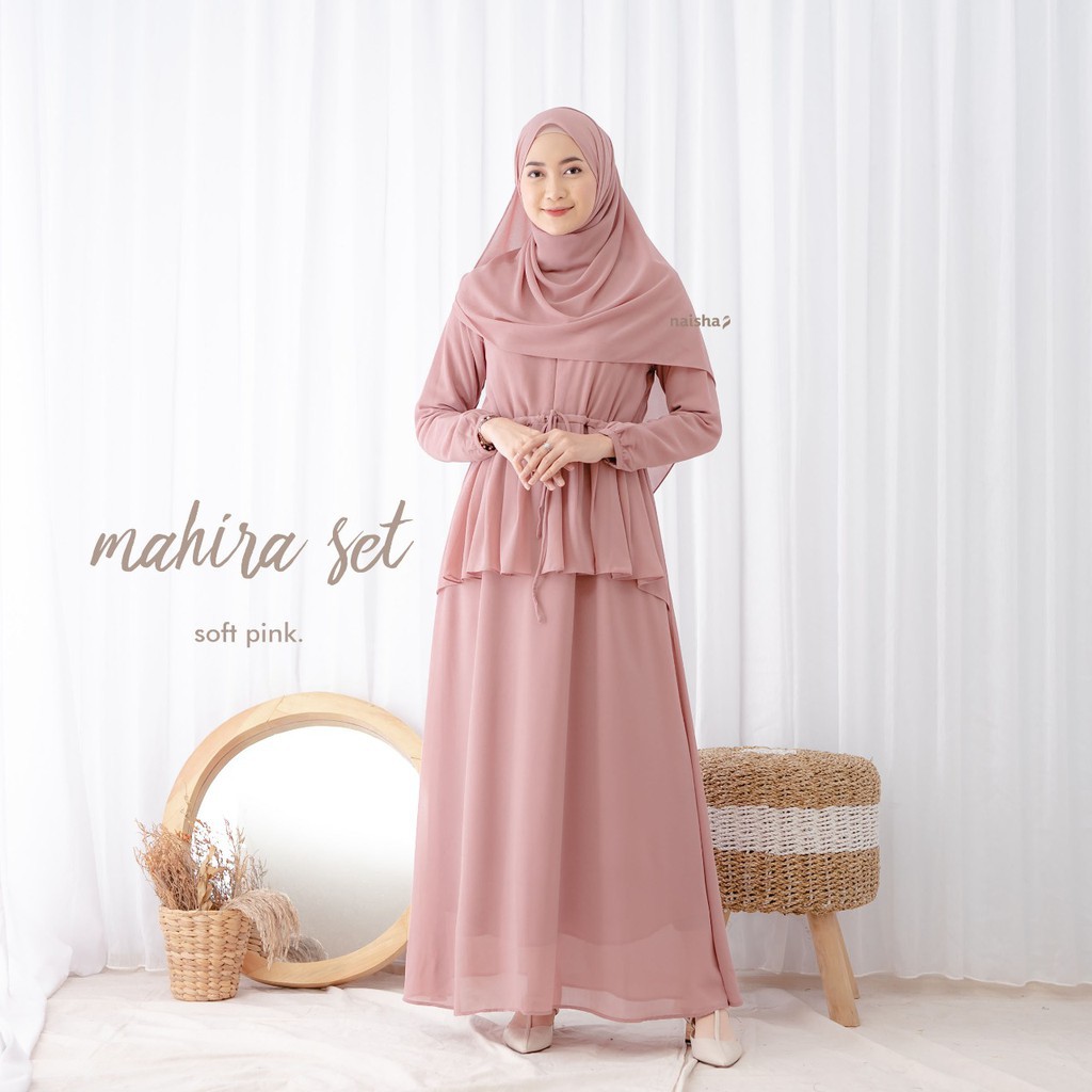 GAMIS MAHIRA SET PASHMINA CERUTY GAMIS WANITA GAMIS MUSLIM SYAR I