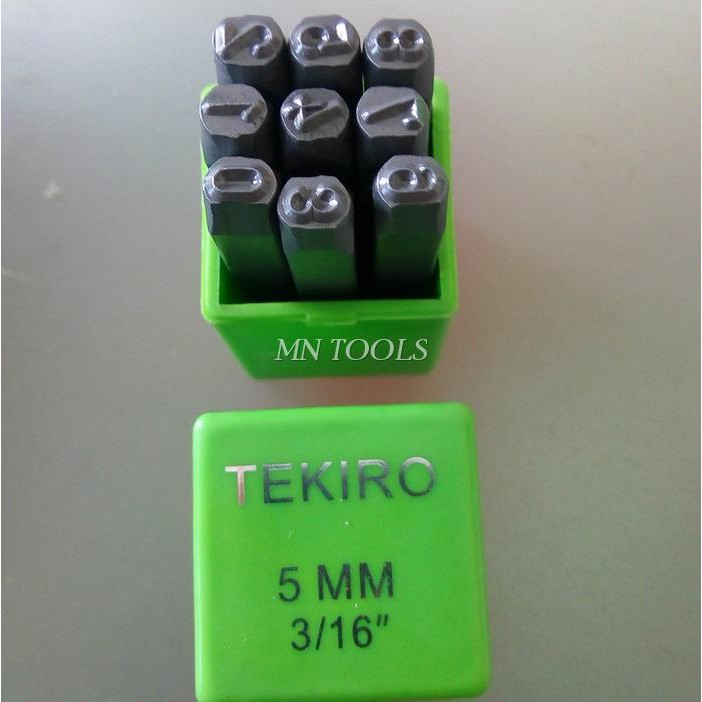 TEKIRO 5 MM SET 9 PCS - ALAT KETOK ANGKA NOMOR MESIN