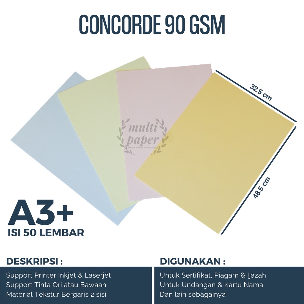 

Kertas Concorde A3 Plus 90gr isi 50 lembar / Concorde A3 Plus 90gr