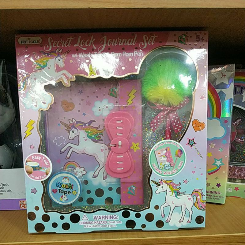 PROMO Secret Lock Journal Set – Unicorn Hot focus