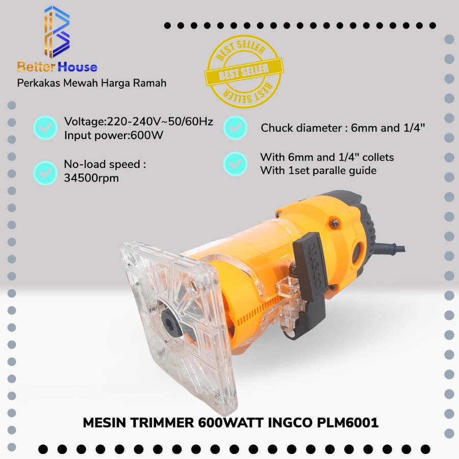 Mesin Profil Kayu Mini Router Trimmer INGCO PLM6001