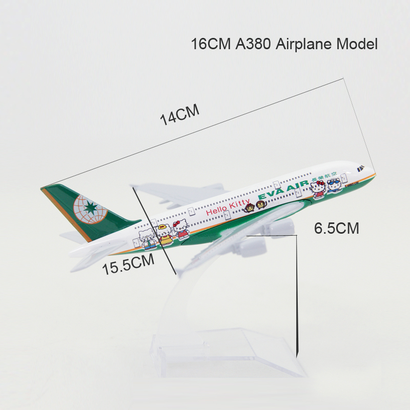 Pesawat Terbang Airbus 380 Model Malaysia British Prancis Thailand Philippine A380 DieCast Metal Alloy 16CM