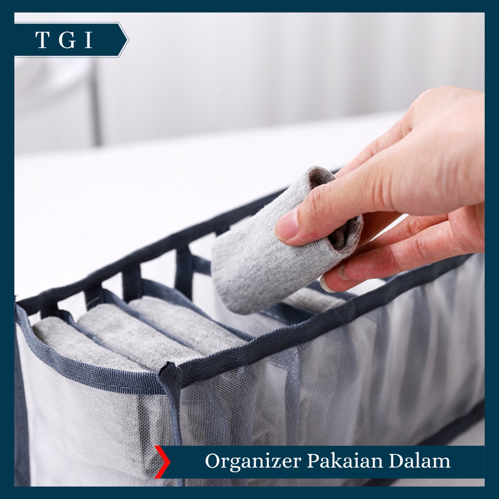 TGI - ORGANIZER STORAGE BOX KOTAK PENYIMPANAN PAKAIAN DALAM UNTUK KUTANG BH WANITA | KOTAK ORGANIZER PAKAIAN DALAM | STORAGE ORGANIZER BRA | TEMPAT PENYIMPANAN