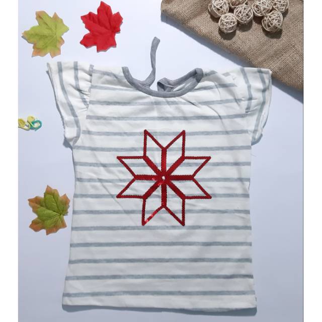 Atasan dress anak perempuan motif lurik