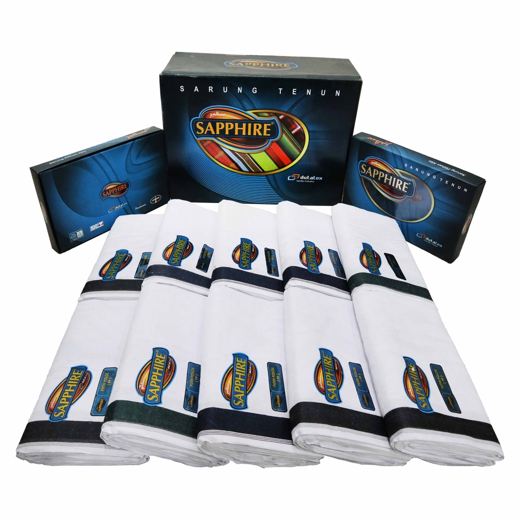 Sarung Sapphire Motif Putih Polos