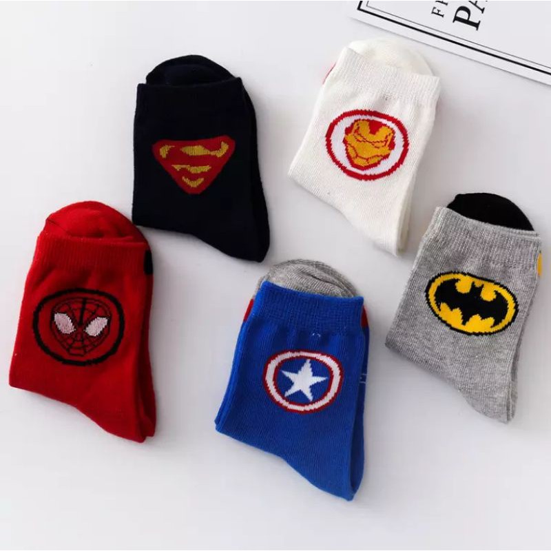 TOKO KL | kaos kaki anak bayi laki laki motif superhero 3in 1 [ isi 3 pasang ]