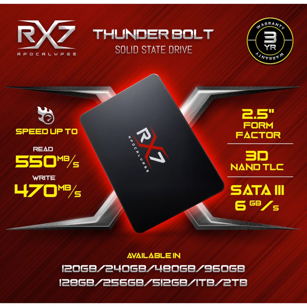 SSD RX7 128GB RESMI 3 TAHUN