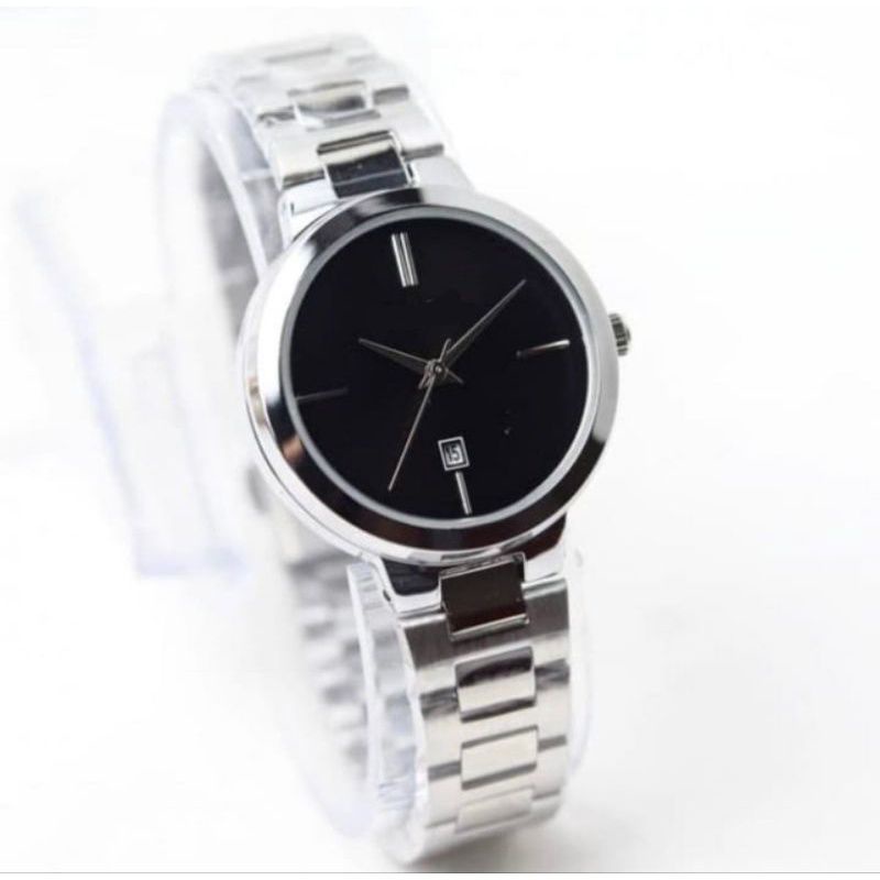 (Grosir)Jam Tangab Wanita Fashion Fo22iL Bulat Tanggal Aktif Strap Rantai/Stell(Terima Cod)