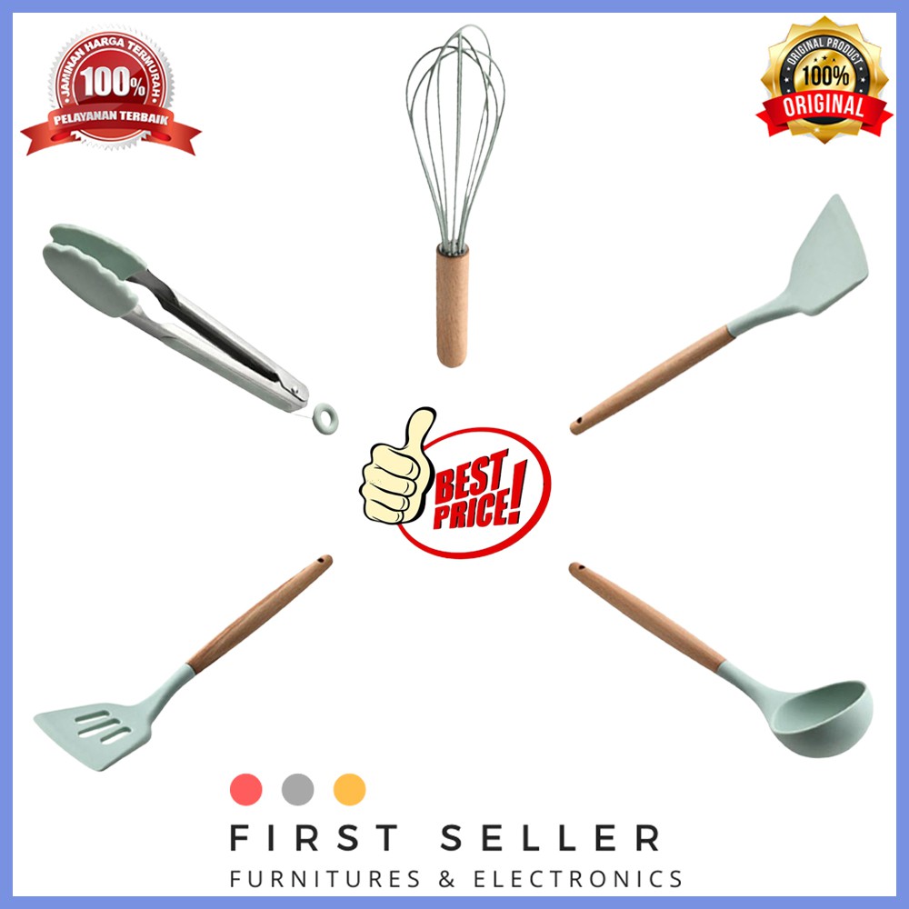 UTENSIL PERALATAN MASAK SILICONE KITCHEN  5 PCS IMPORT ANTI LENGKET TERMURAH !