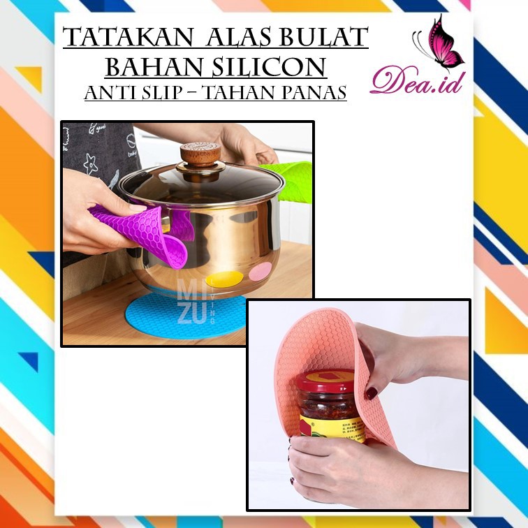 [DEASHOP] TATAKAN - ALAS PANCI BULAT BAHAN SILICON MAT - ANTI SLIP - TAHAN PANAS - FOOD GRADE