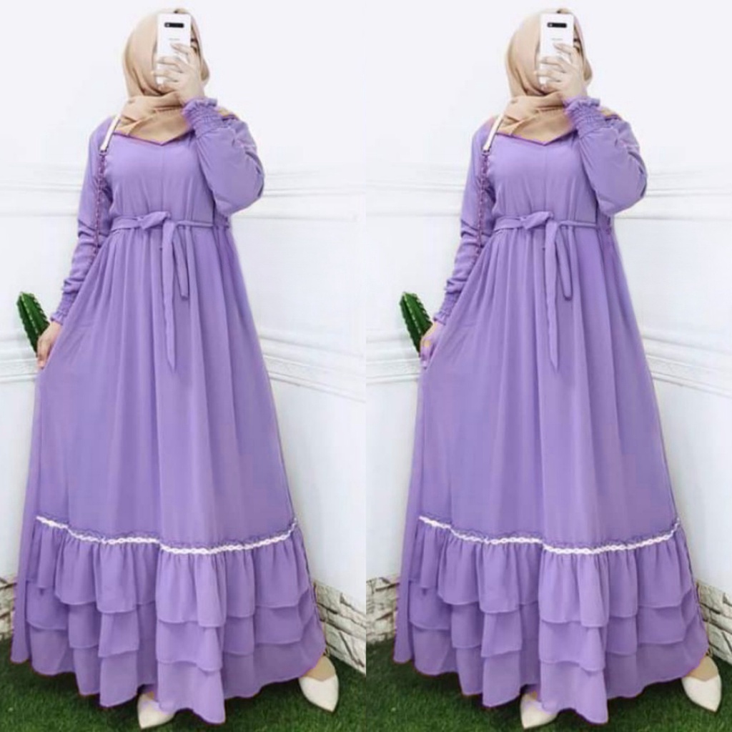 andara maxi ceruty bebydoll /gamis syarii ceruty bebydoll renda /gamis ceruty bebydoll terbaru