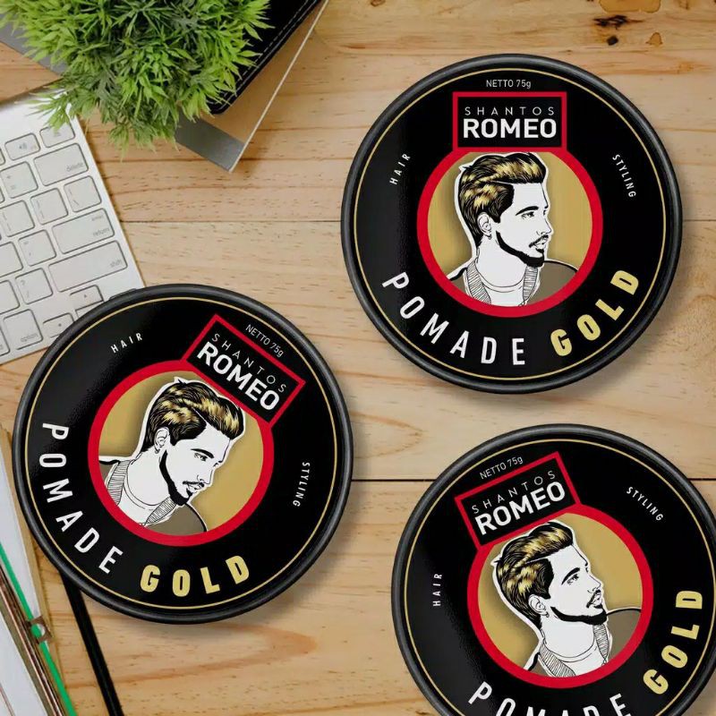 SHANTOS ROMEO STYLING POMADE / CLASSIC POMADE /  WAX / POMADE SILVER BLACK GOLD 75GR 40GR