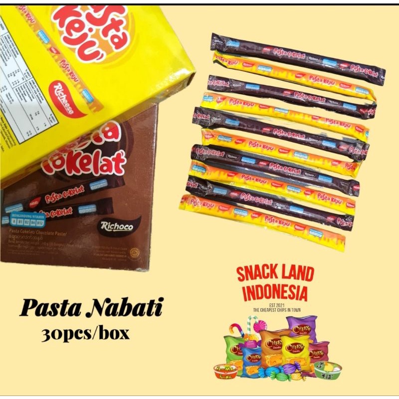 

Pasta Keju / Coklat isi 30 Pcs x 8 Gram