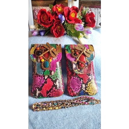 Tas/Dompet Hp asli kulit ular