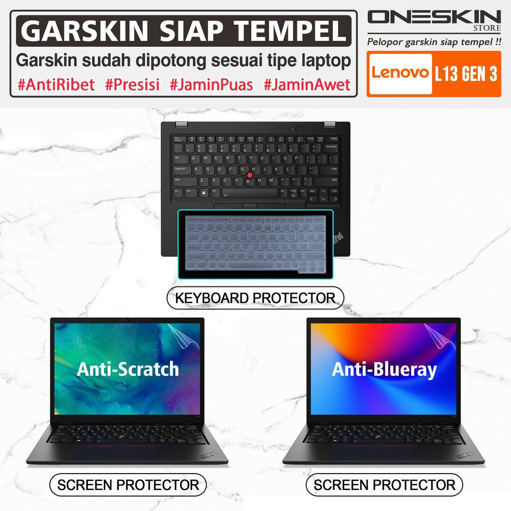 Garskin Sticker Laptop Pelindung Screen Keyboard Protector Lenovo ThinkPad L13 Gen 3 G3 Gambar Full Body Silikon Tpu Bening Glossy Doff Anti Blueray