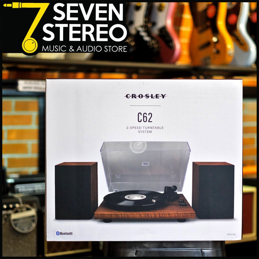 Crosley C62 Walnut Vinyl Turntable Player Pemutar Piringan Hitam