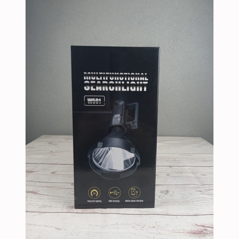 Senter LED Multifungsi Super Bright Rechargeable XHP50 20W With Base - W591 - Black