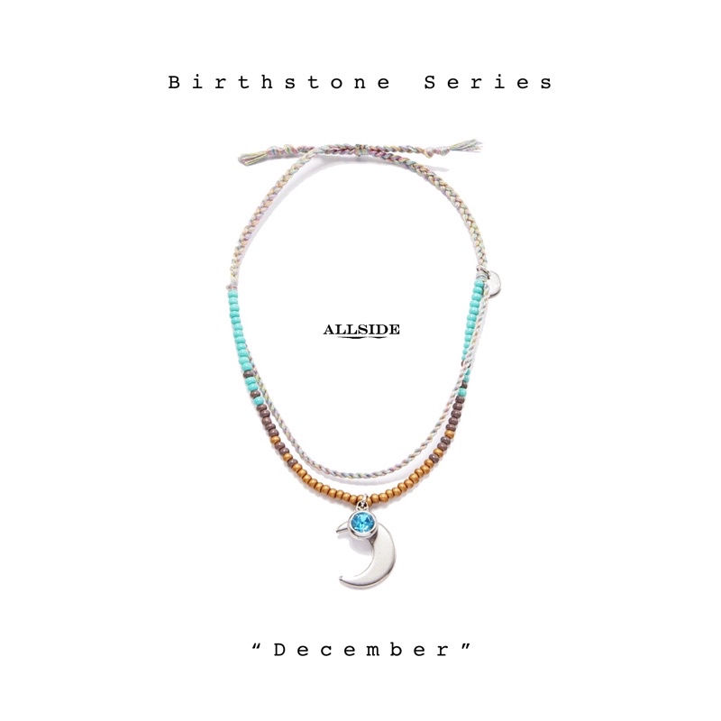 Gelang Tali Gypsy Boho Birthstone December Allside