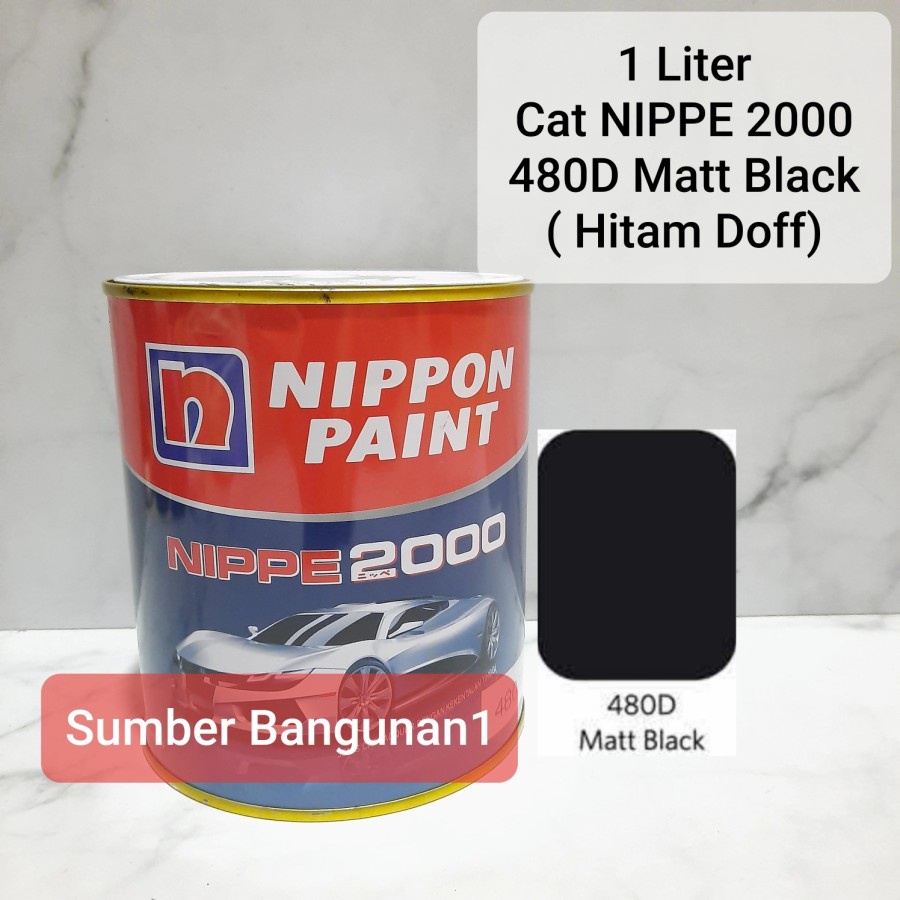 Cat otomotif Matt Black 480D NIPPE 2000 hitam doff dop duco 1kg besi motor mobil