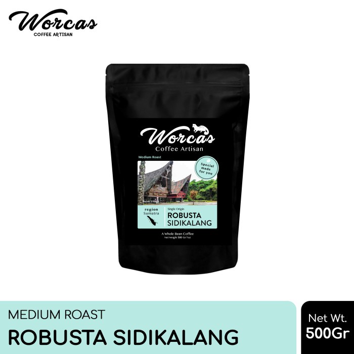 

kopi-biji- worcas kopi robusta sidikalang 500 gram - medium roast - kopi biji -biji-kopi.