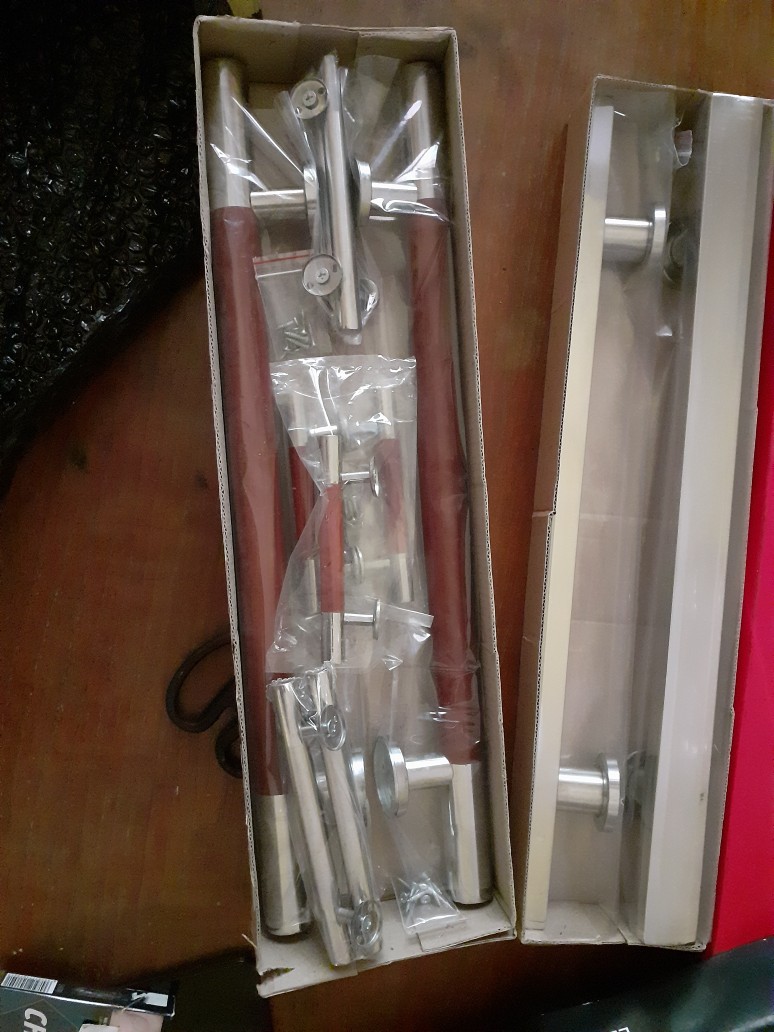 Handle Pintu Rumah Bulat Panjang 45 Cm Coklat Kayu Natural Cw Tarikan Pintu Gagang Pintu Kunci Pintu