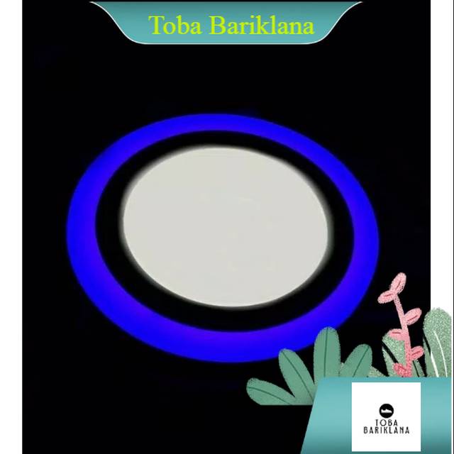Lampu downlight led panel 2 warna 2 nyala bulat 16 watt IB plafon
