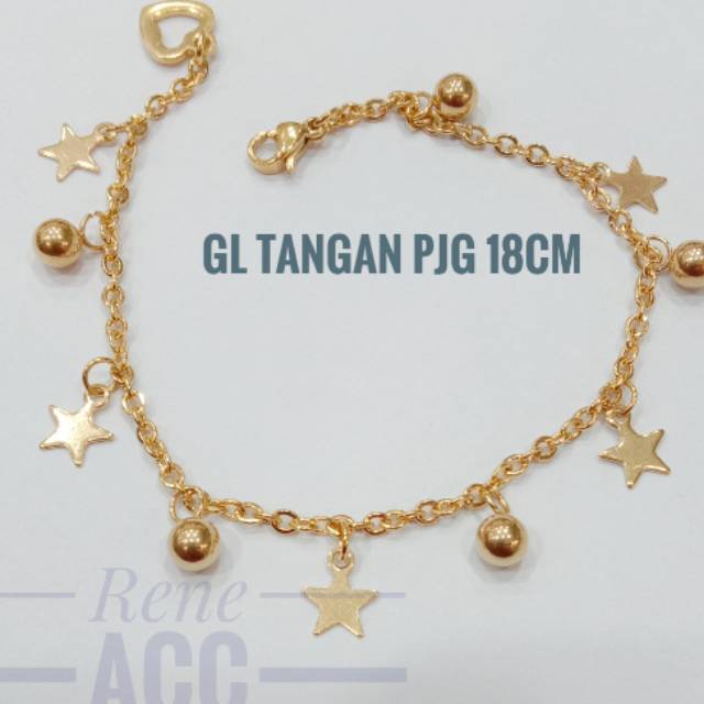 Gelang Tangan Titanium wanita model Bintang