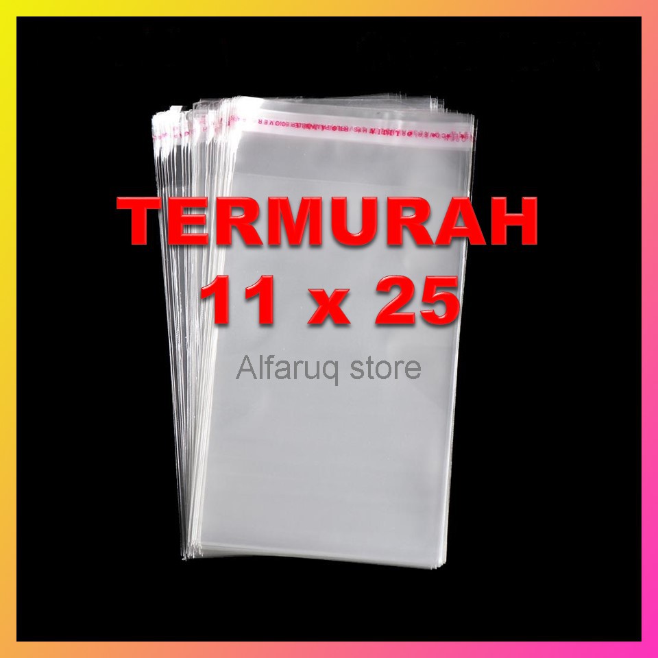 Plastik OPP 11x25 (100 Lembar) / Plastik OPP Lem / Plastik Opp Undangan