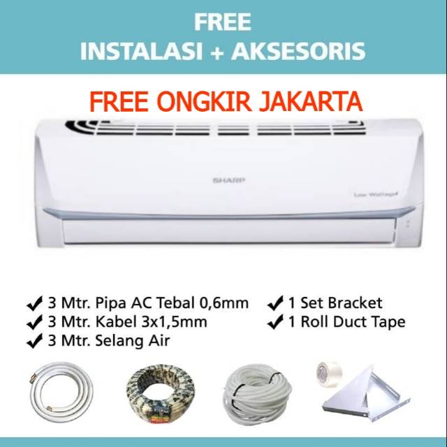 Pasang Ac Sharp 3 4 Pk Low Watt Ah A7udl R32 Indonesia