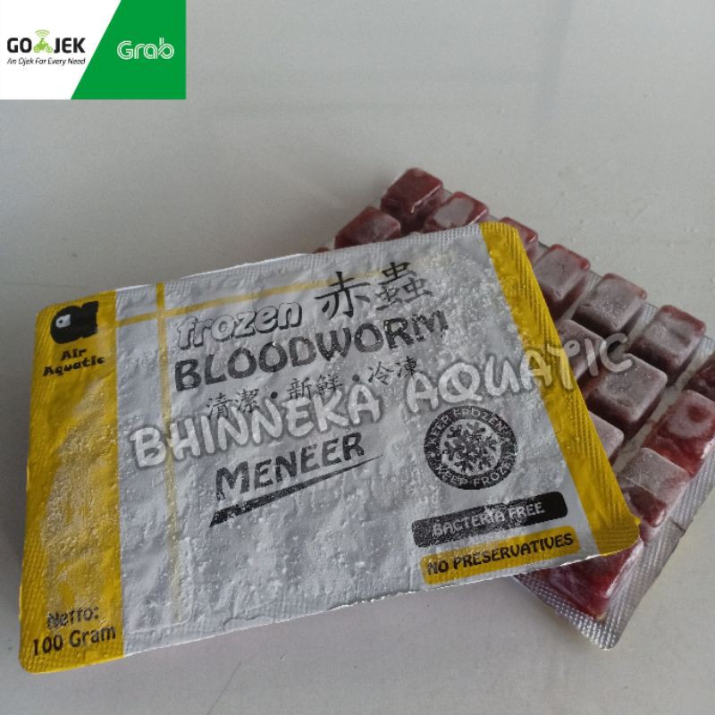 Cacing Beku Meneer Cabek Pakan Makan Ikan Kapsul 100 Gram not Pioneer Boss