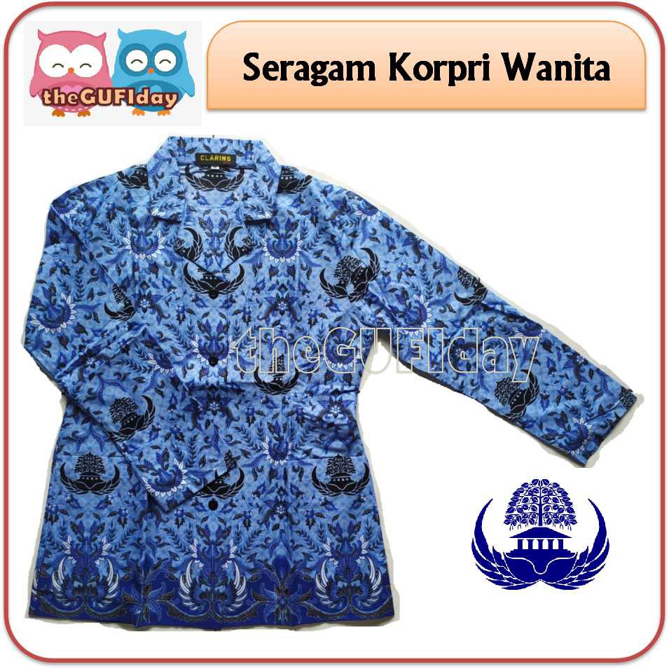 Seragam korpri batik wanita Baju PNS wanita Seragam PNS biru wanita Baju korpri wanita Korpri biru