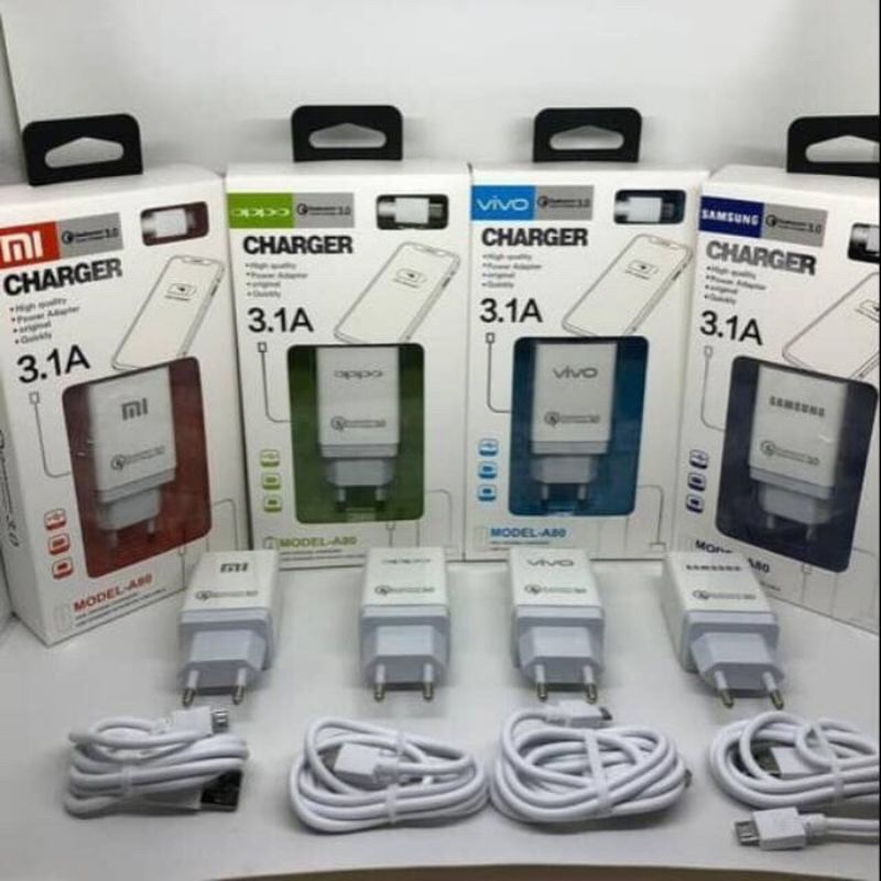 Charger Qualcom Micro Quick Charger 3.1A Model A80