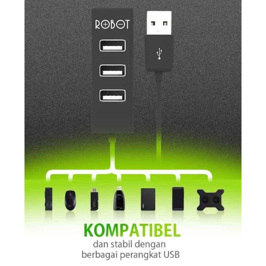 NA - Usb Hub 4 Port Usb Robot - Usb 4 Port H140 Kabel 30cm