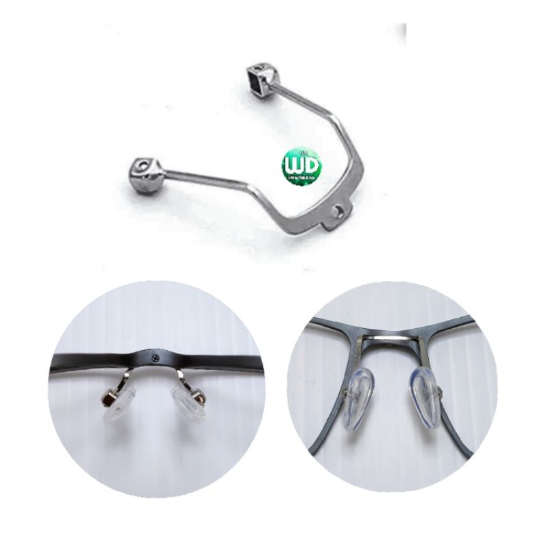 Besi Nosepad Tungkai Kacamata Pad Arm Slot Joined Bridge Nose Pad Single Screw A Type Slot Bridge Pa