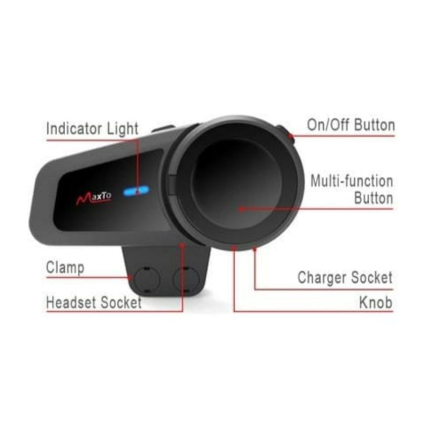 Maxto M2 motor motorcycle bike intercom MaxtoM2 interphone helm 6 rider call 1000m 1km bukan sena pa