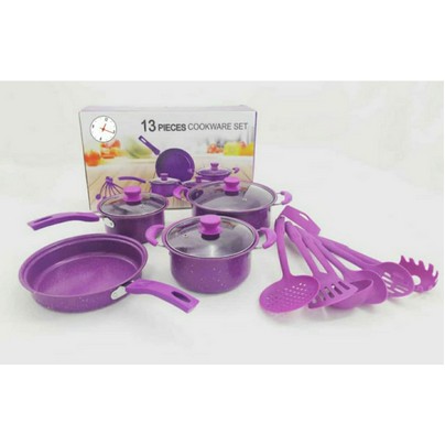 COOKWARE SET 13PCS - PERALATAN MASAK PANCI SET - PANCI SET SPATULA TEFLON HIGH QUALITY ANTI LENGKET - SOUVENIR PANCI SET